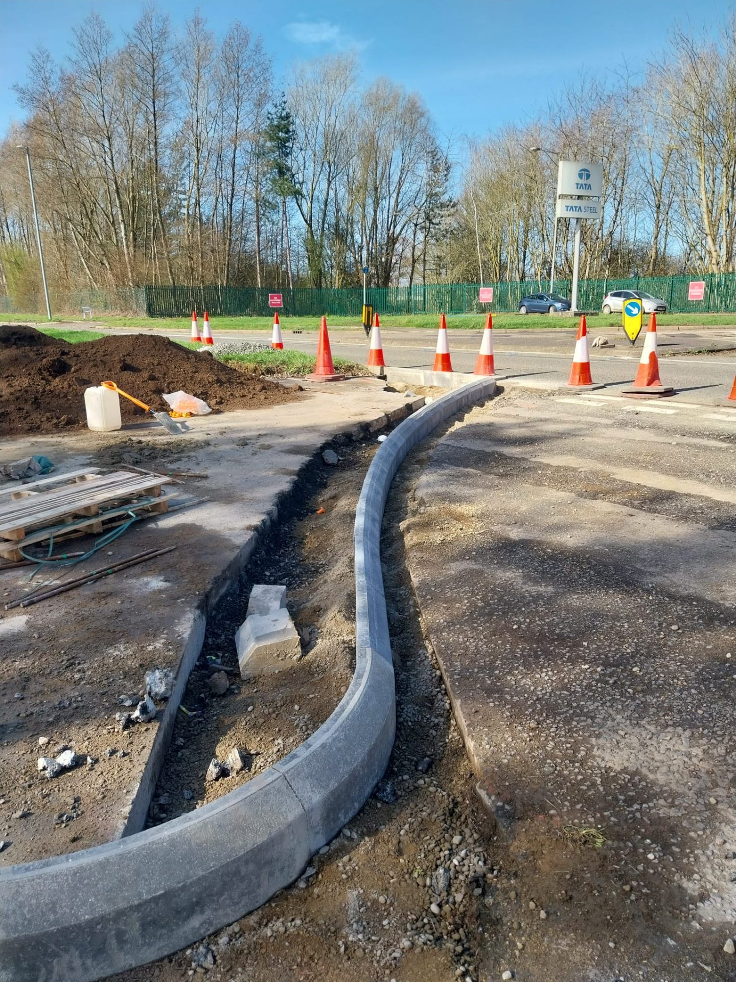 Active commercial kerb laying site